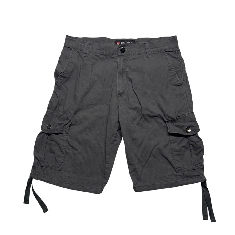 Southpole Y2K Vintage Mens Cargo Shorts Size 34 Gray Ripstop‎ Streetwear Skater